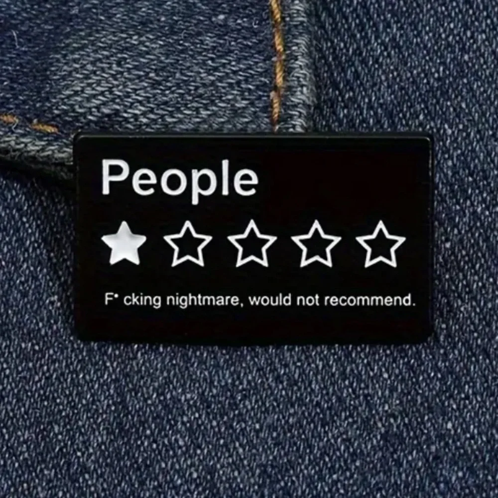 3/$25 Rectangle Unisex Pin Giving People a 1 out of 5 Star Rating